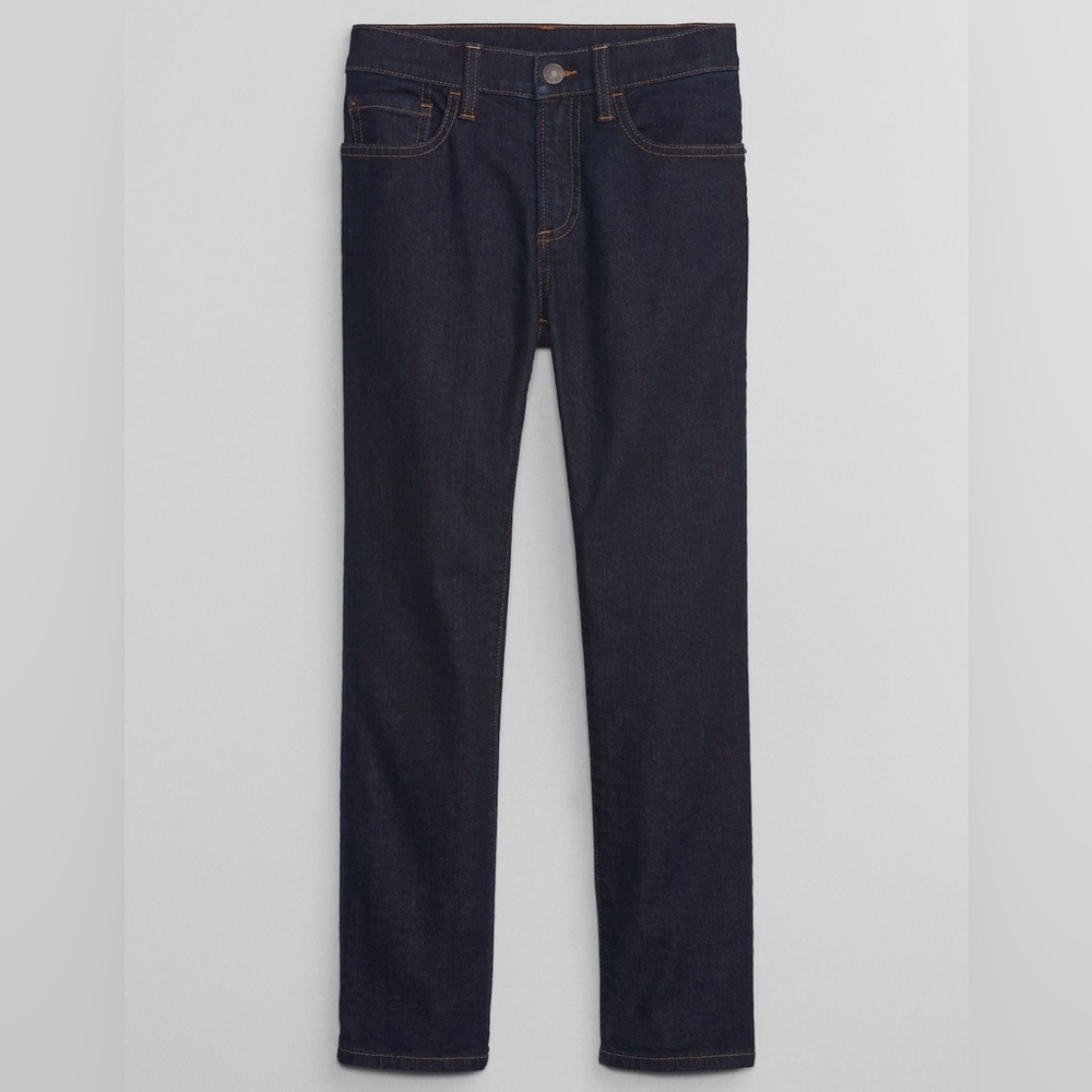 Boys Dark Wash Straight Stretched Jeans Size 8